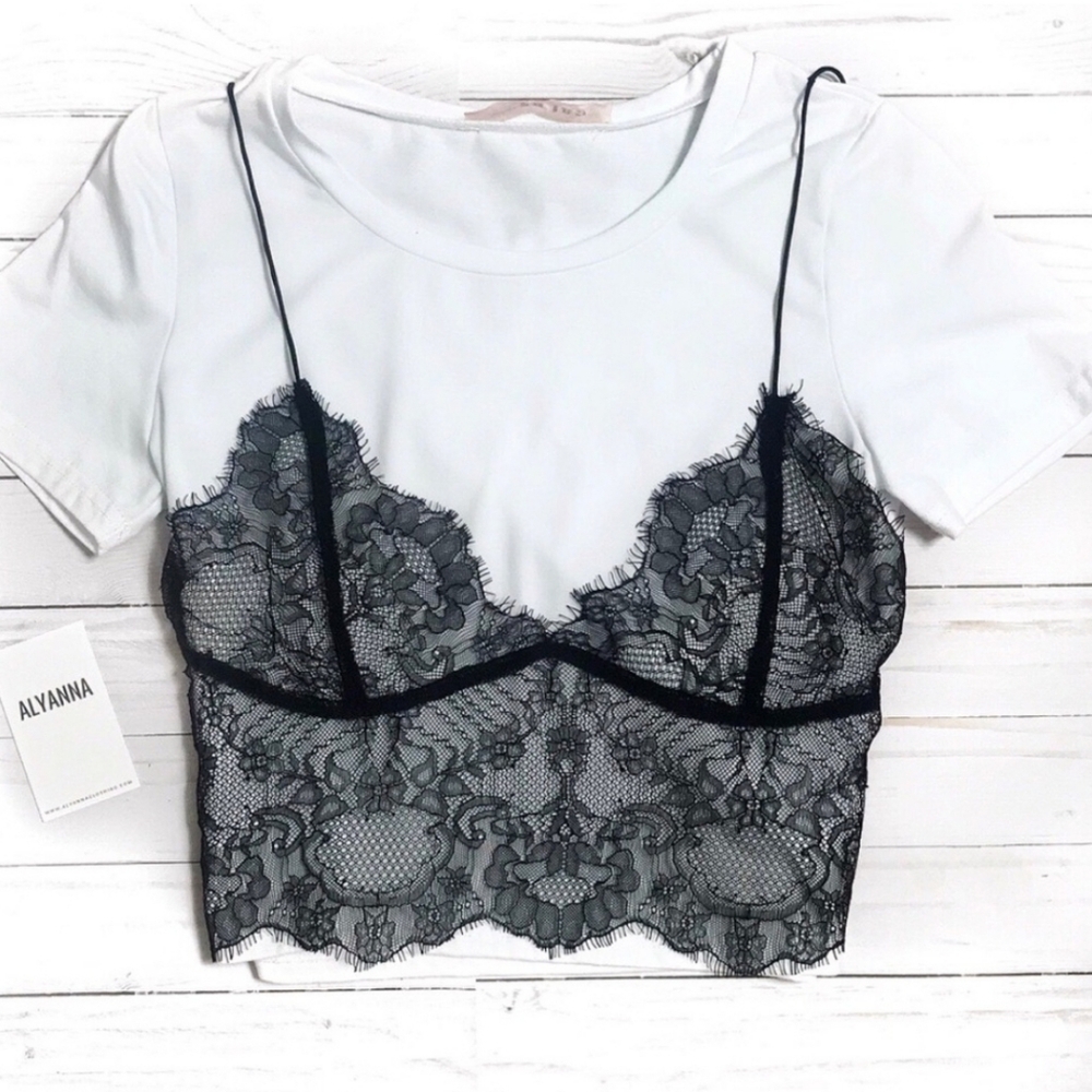 Crop Top double layer with lace
